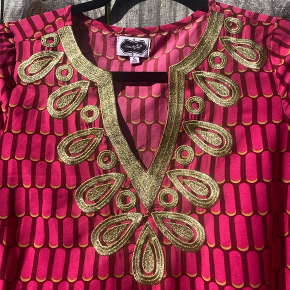 Mudpie Pink and Gold Resortwear Dress - Picture 3 of 7